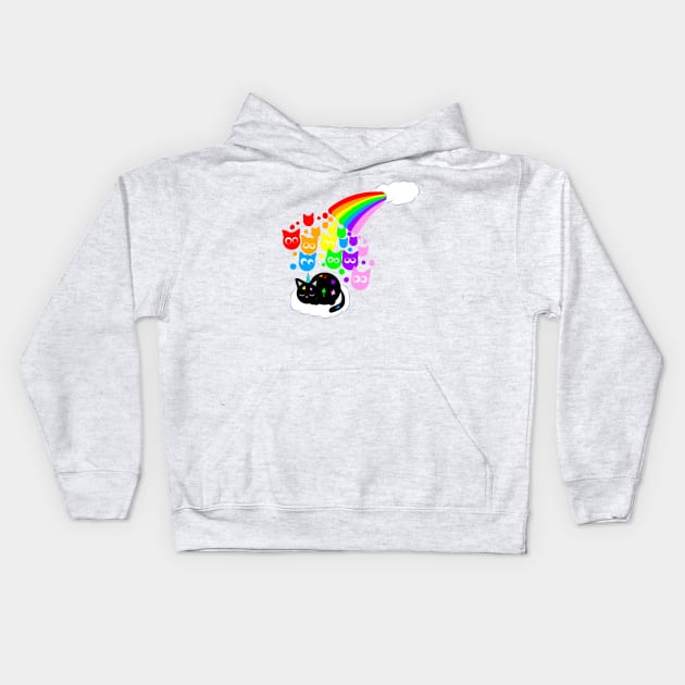 Rainbow kitty rain Kids Hoodie by MelanieJeyakkumar